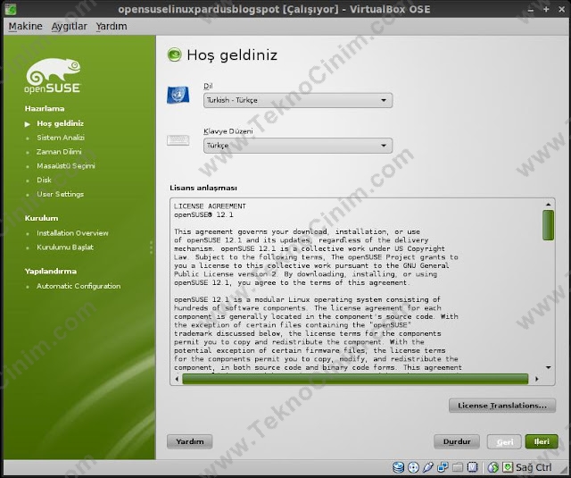 OpenSUSE Kurulum