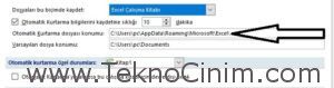 Excel Otomatik Kaydetme 3